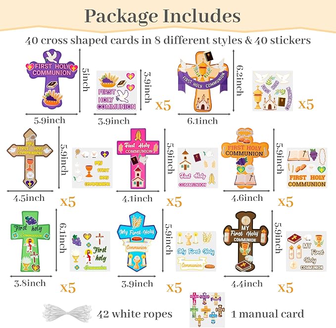 3sscha 40 Packs First Holy Communion Craft Kit - Image 2