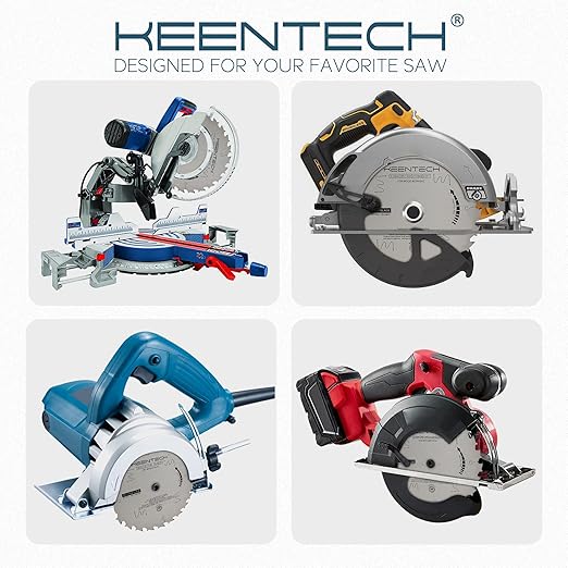 KEENTECH 6-1/2 Inch Woodworking Circular Saw Blade 24T 3-Pack, Non-Stick Coating, Tungsten Carbide Tipped, ATAF Grind, 5/8 Inch Arbor Hole