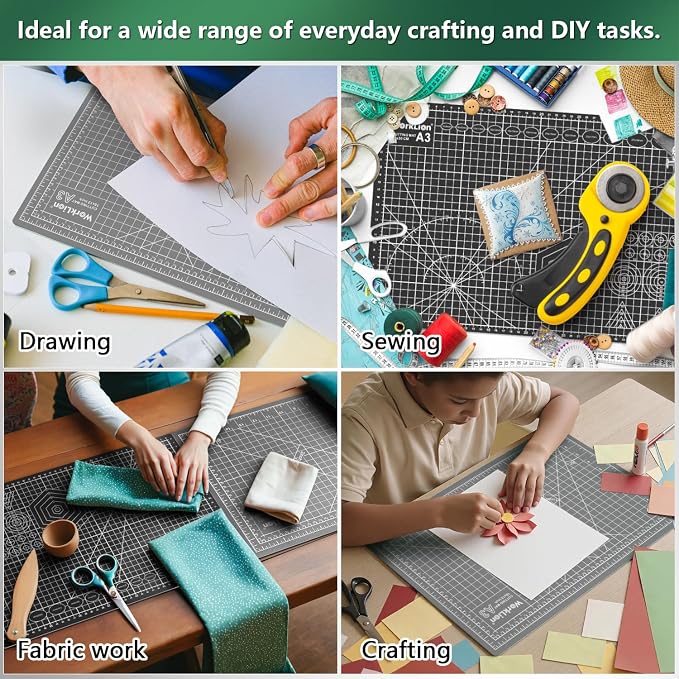 WorkLion Self Healing Cutting Mat: 12''x18'' Double Sided Craft Cutting Mat - Image 7