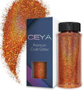 Ceya 3.8oz/ 110g Holographic Ultra Fine Glitter Powder Laser Orange Glitter by CEYA