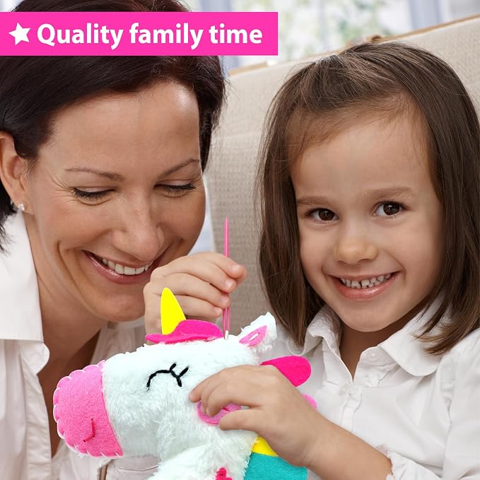 KRAFUN Unicorn Sewing Kit for Kids Ages 8-12 | No Scissors | Pre-cut & - Image 5