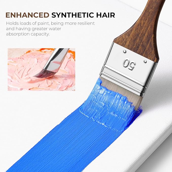 Fuumuui 25pcs Paint Brush Set, Professional 9 Shapes - Image 4
