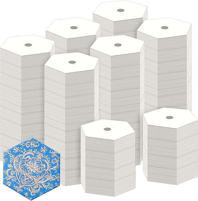 1200 PCS Hexagon Piecing Paper Templates, 0.75" White Paper templates, Quilting by Neworkg
