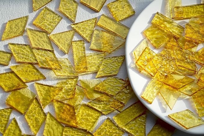 Large Transparent Textured Glass Mosaic Tiles - Image 4