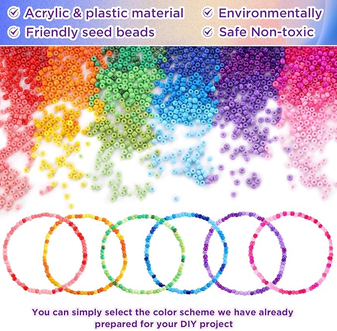 Funtopia 39 Colors 3mm Seed Beads, Tiny Craft Beads - Image 3