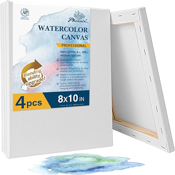 PHOENIX Professional Stretched Watercolor Canvas by PHOENIX