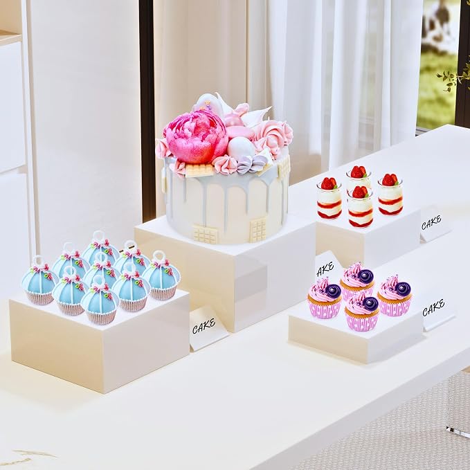 10” Large Buffet Risers with Mini Signs, Table Risers, Buffet Risers and Stands - Image 4