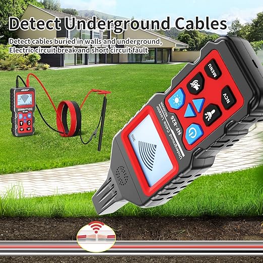 NOYAFA NF-826 Underground Cable Locator Wire Tracker, for Dog Fence Cables Irrigation, Wall and Underground Pipeline Wire Detector, Advanced Circuit Breaker Finder for Wall and Underground Cables
