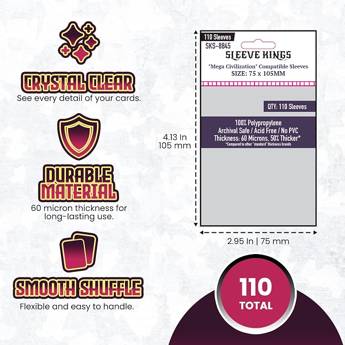Sleeve Kings Standard Card Sleeves – 110 Count, Large Size, Compatible - Image 4