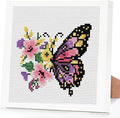 Tiwabb Cross Stitch Kits for Adults Beginners, Butterfly Flower Stamped Cross by DIYHomeDecor