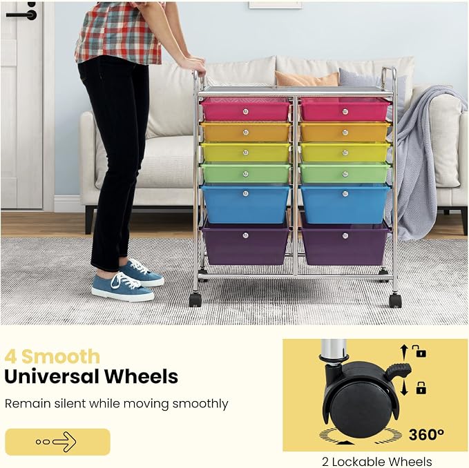 BECOMFORT 12-Drawer Rolling Cart - Image 5