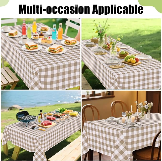 Smiry Square Table Cloth, Waterproof Vinyl Tablecloth - Image 6