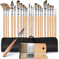 Fuumuui 26pcs Paint Brushes, Professional Acrylic Paint Brush Set Artists by FUUMUUI