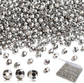 BONNY BOXX 1000pcs 6mm Acrylic Faceted Round Crystal Beads Silver Loose Spacer by BONNY+BOXX