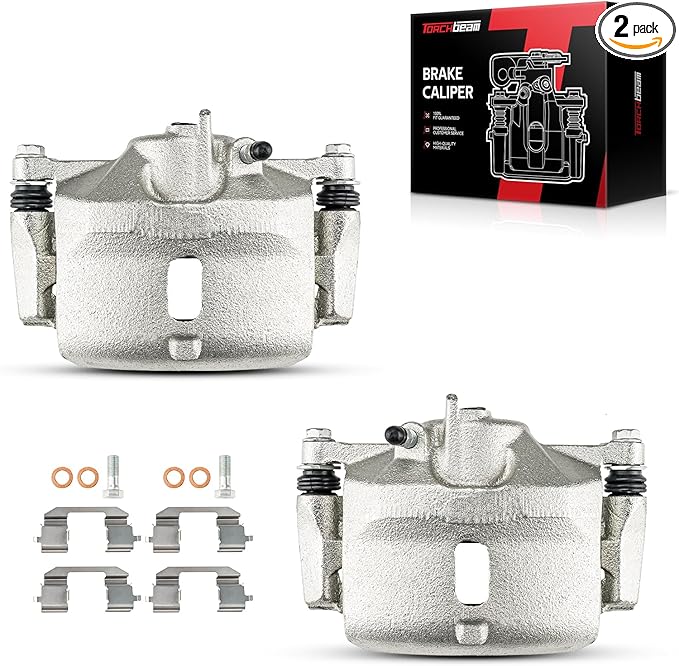 Torchbeam 2PCS Front Driver and Passenger Side Brake Caliper For Honda for 2006-2011 Civic 1.8L, 2001-2005 Civic 1.7L, 1996-2000 Civic 1.6L, Insight, Disc Brake Caliper Assembly # 19B1832+19B1833