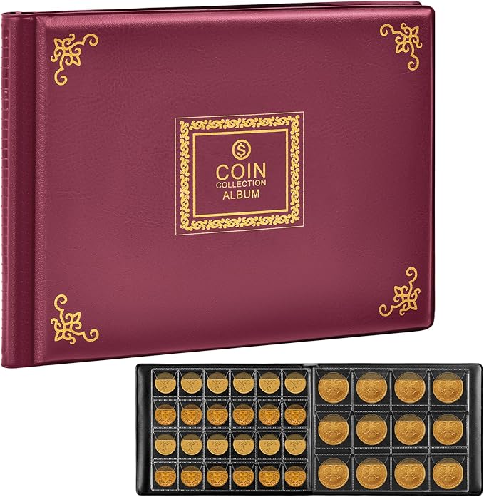 Coin Collection Supplies Holder Book by APTBYTE