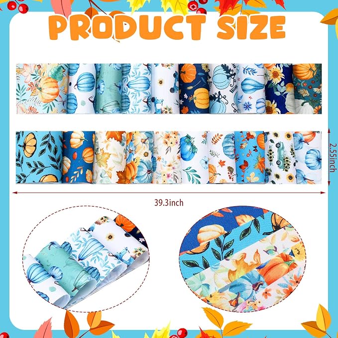 Hosuly 40 Pcs Colored Pumpkin Jelly Fabric - Image 2