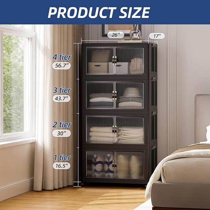 SAILUN 116Gal/464Qt Stackable Storage Bins Folding Collapsible Storage Bins - Image 5