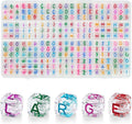 DoDoBeads 252 Pcs 10mm Chunky Square Transparent Letter Beads, Big Alphabet by DoDoBeads