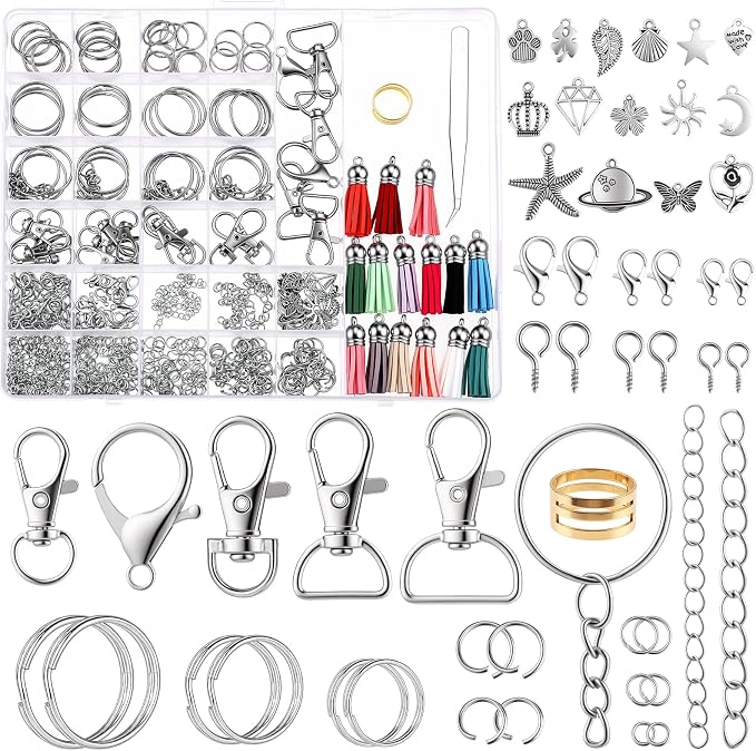 BESARME 695PCS Keychain Making Kit Metal Key Chain Supplies by BESARME