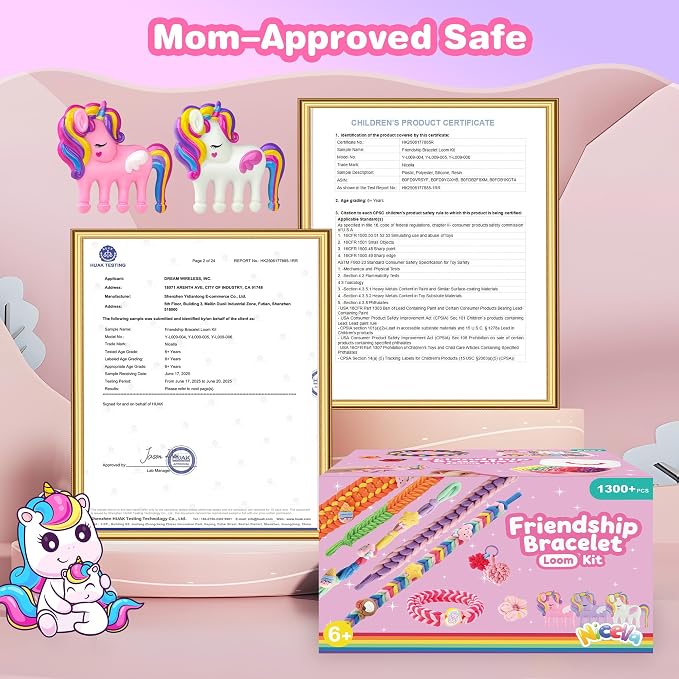 Rubber Band Bracelet Kit for Kids Girls Ages 6-12, 1300+ PCS DIY Craft Kits - Image 7