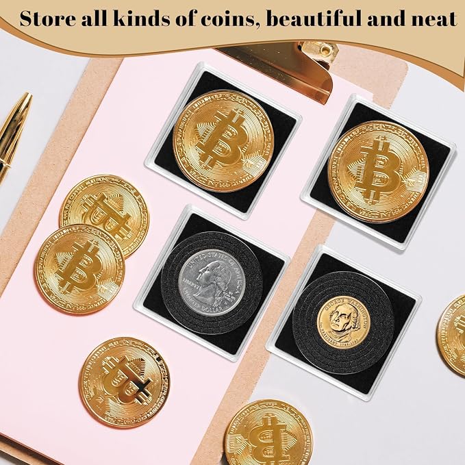 80 Pcs Adjustable Acrylic Coin Holder, Coin Collection Cases - Image 6