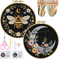 ERKOON Embroidery Kit for Beginners Adult, 2 Set Flower Cross Stitch Set by ERKOON