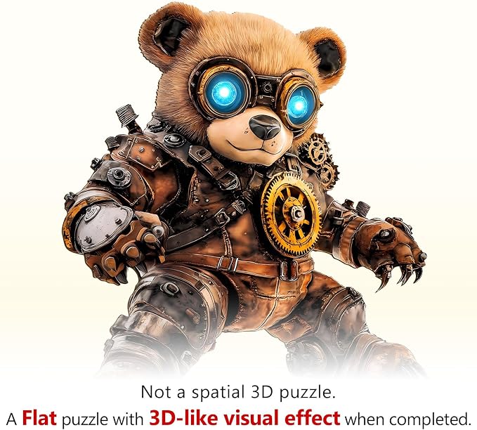 Cyber Bear Puzzles Adults Gifts Wooden 80 Pieces 8.5 * 7.4in - Image 9