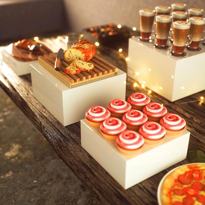 10” Large Buffet Risers with Mini Signs, Table Risers, Buffet Risers and Stands - Image 8