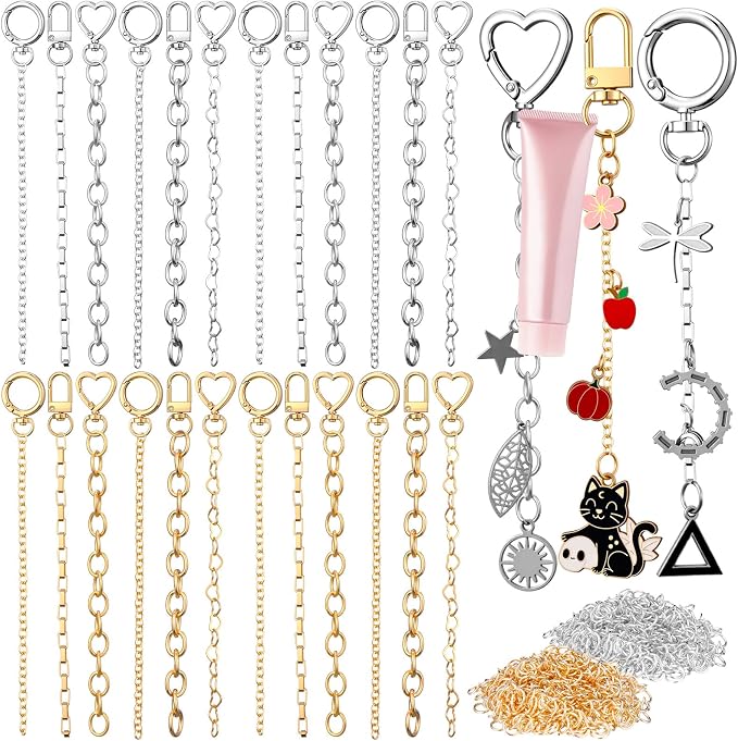 Liliaafar 96 Set Keychain Making Kit Gold Silver Metal Keychain Clips by Unknown