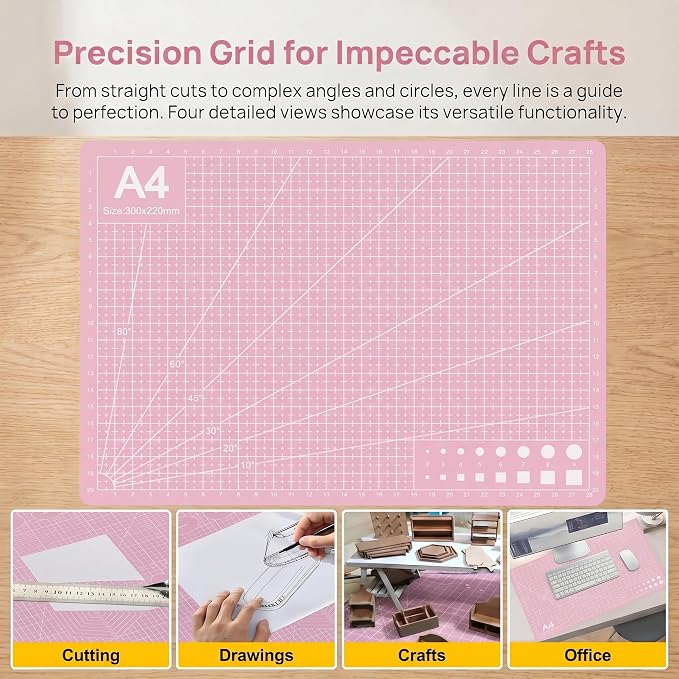 A4 Self-Healing Cutting Mat, Double-Sided Craft Mat - Image 3