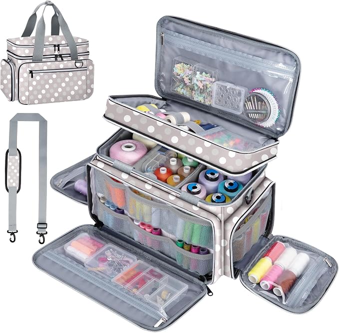 Anitor Large Sewing Supplies Organizer, Double Layer Sewing Storage Organizer by Anitor