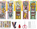 5pc Cat Bookshelf Stamping Cross Stitch Kit by Paintcolordiamondpainting