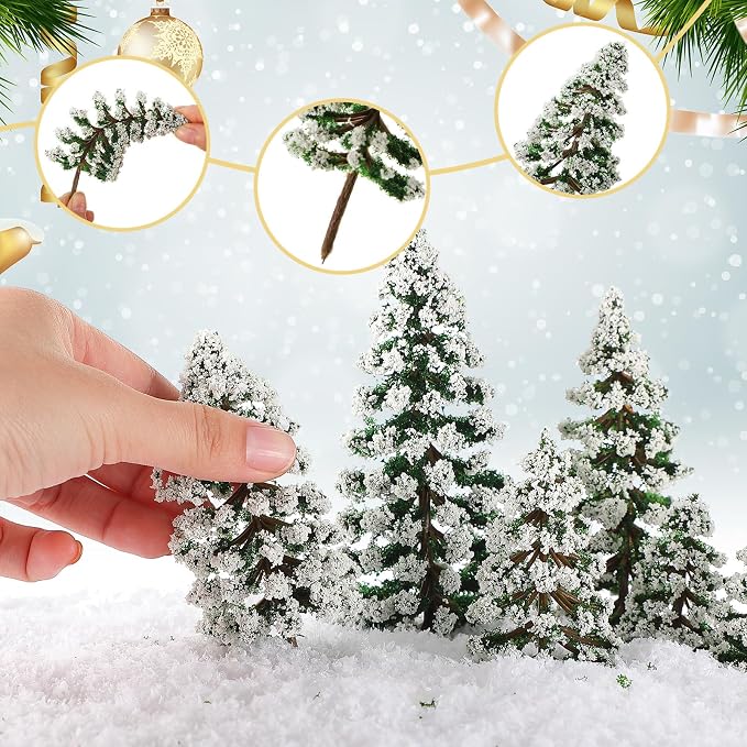Skylety 35 Pieces Model Trees 6.3-1.2 Inch Mixed Miniature Trees Diorama - Image 3