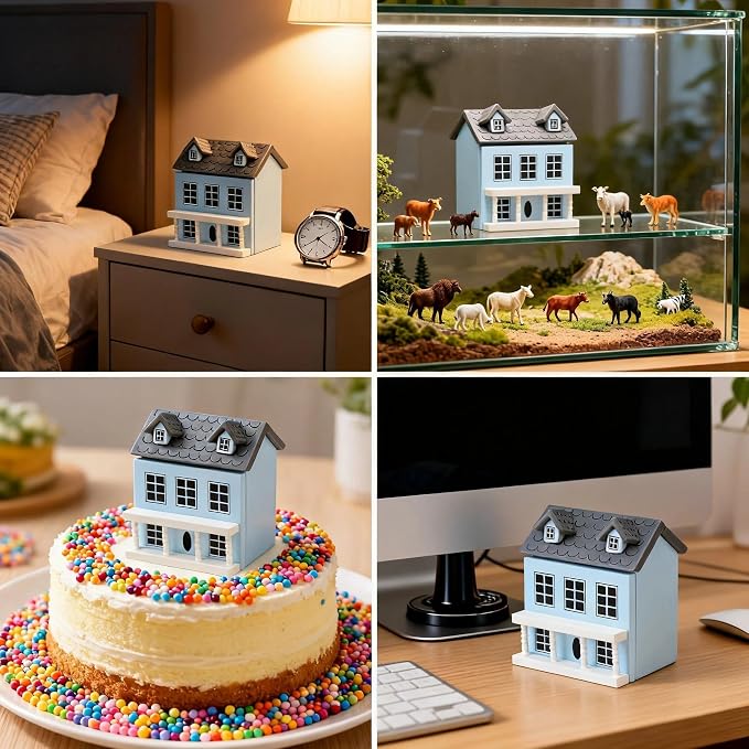 Miniature Villa Model Wooden Tiny House Compact Dollhouse Mini House Storage - Image 2