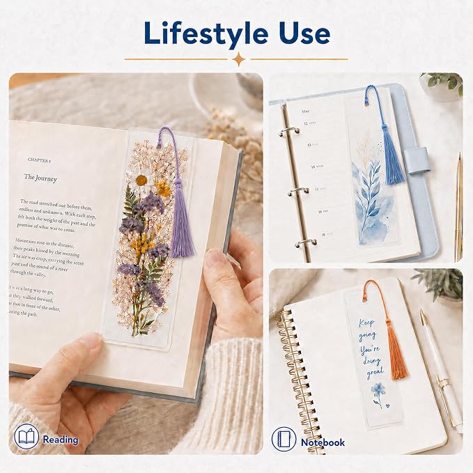 DSYIL 101 DIY Bookmark Making Kit, 50 Clear Laminating Bookmarks Pouches - Image 5