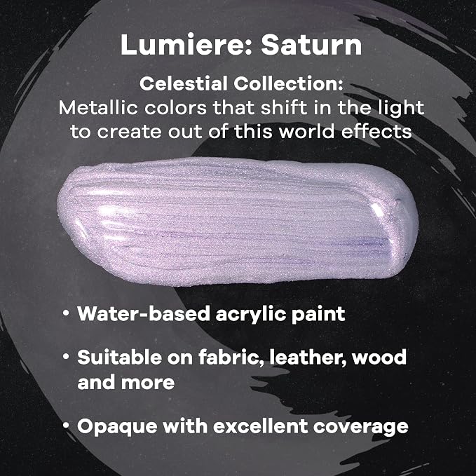 Jacquard Lumiere 2.25oz Fabric Paint Saturn - Image 2