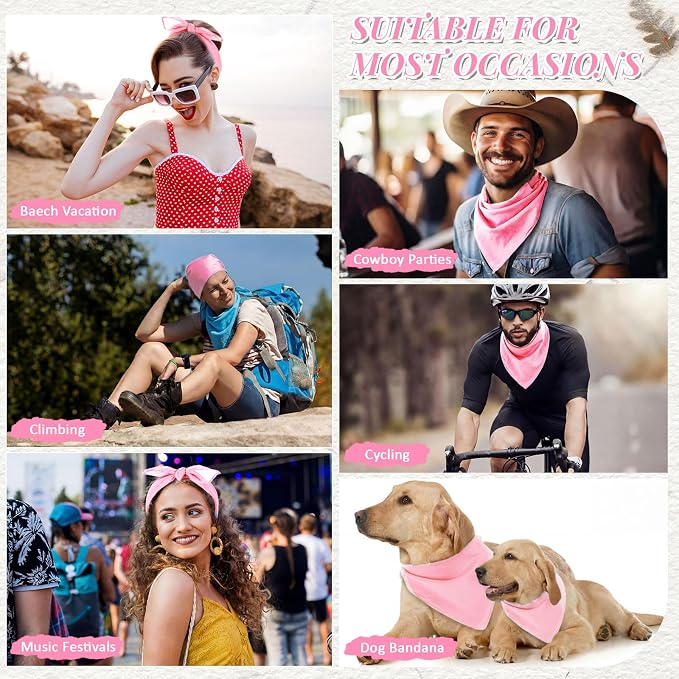 Suhine 100% Cotton Solid Bandanas Blank Bandanas Multifunctional Headband Scarf - Image 5