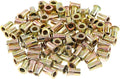 Keadic 150Pcs M5 Rivet Nuts Metric Zinc Plated Rivet Nut Carbon Steel Rivet Nut Flat Head Threaded Insert Kit Threaded Rivet Insert Nutsert Rivnuts Kit for Furniture