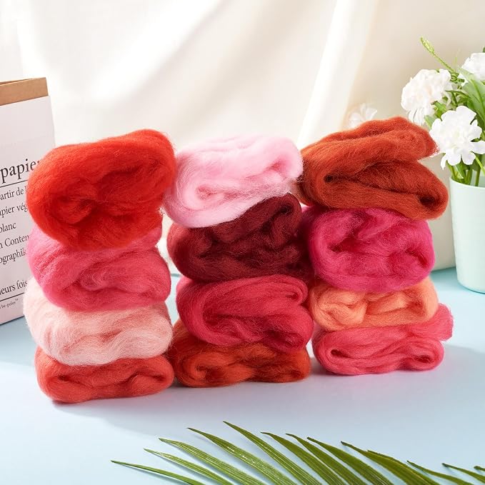 FASHEWELRY 1.94 oz Red Wool Roving - Image 5