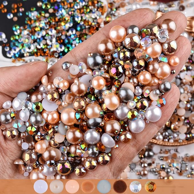 3900+ Pcs Rhinestones and Pearls Kit, 2-10mm Flatback Gems - Image 3