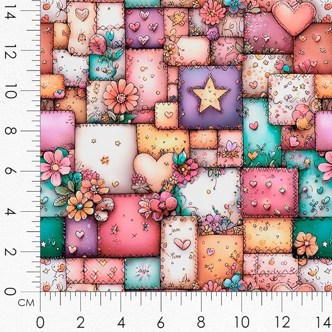 Unicorn Patchwork Cotton Fabric Panel – 6 Designs + Bonus Patchwork Sheet - Image 8