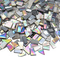 LITMIND 1.1LB Grey White Mixed Irregular Glass Scraps Mosaic Tiles by LITMIND
