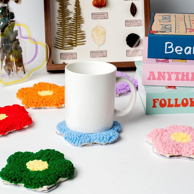 WATINC Flower Punch Needle Coaster Kit - Image 6