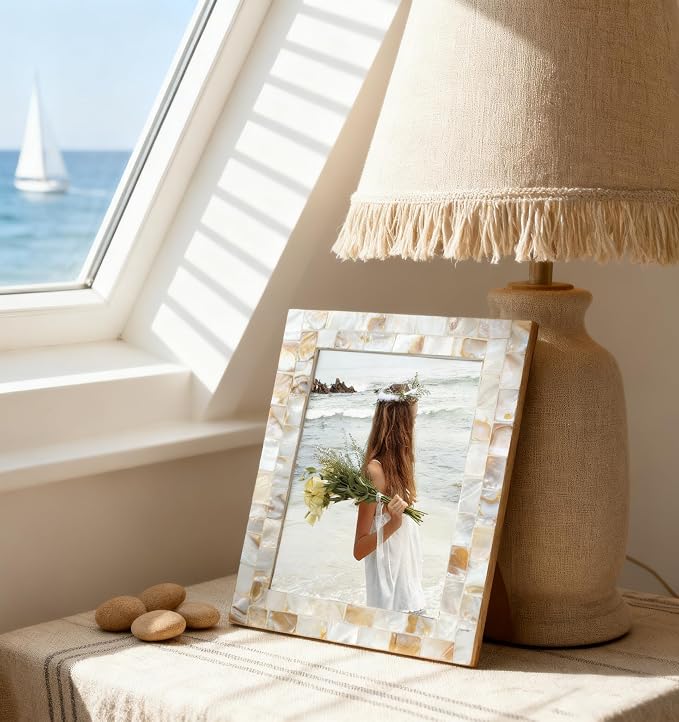 Natural White Picture Frame 8x10, Wedding Picture Frame, Wall Hanging or - Image 6