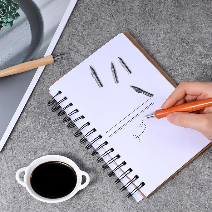 14 Pcs Calligraphy Nibs Dip Pen Nibs Holders - Image 7