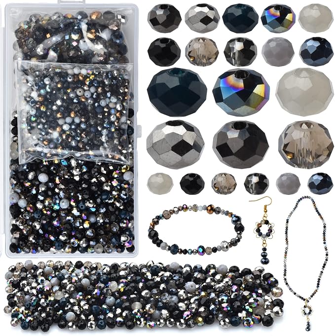 1000pcs Faceted Rondelle Beads, 4/6/8mm Crystal Glass Beads - Image 2