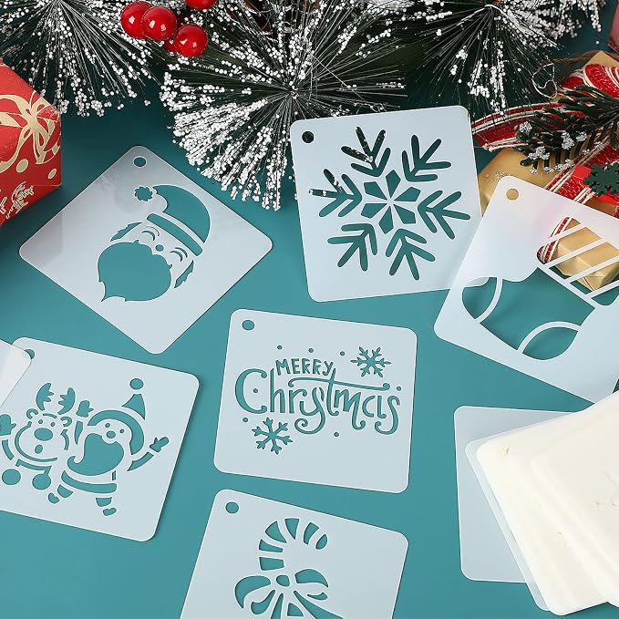 Augshy 56 Pack Christmas Dot Painting Templates Stencils DIY Christmas Pattern - Image 5