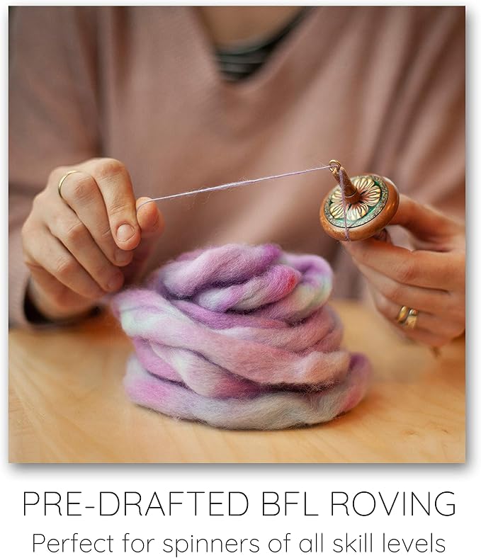 Wool Roving Hand Dyed. Super Soft BFL Combed Top Pre-Drafted - Image 5