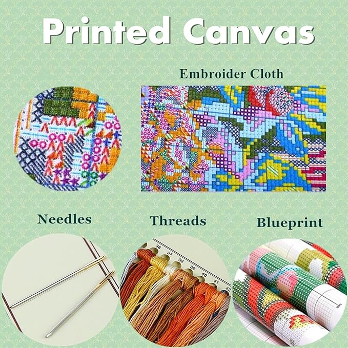 Joyhoor Cross Stitch Kits for Beginners, Stamped Cross-Stitch Supplies - Image 3